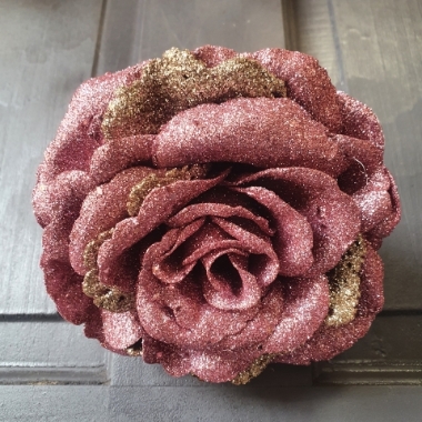 glitter rose pink on clip