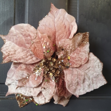 rose gold poinsettia with clip